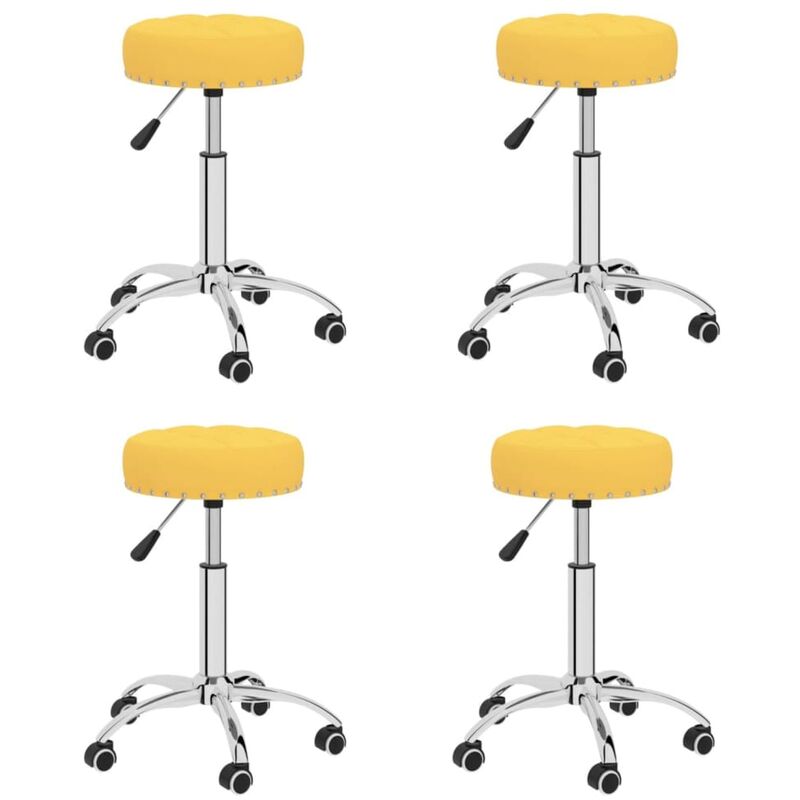 

vidaXL Sillas de comedor giratorias tela 4 unidades amarillo mostaza - Amarillo