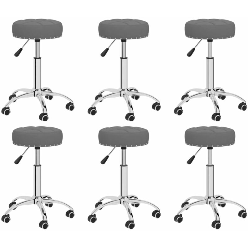 

vidaXL Sillas de comedor giratorias tela 6 unidades gris oscuro - Gris