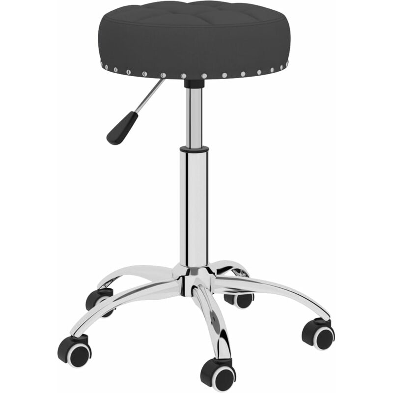 

vidaXL Silla de comedor giratoria tela negro - Negro