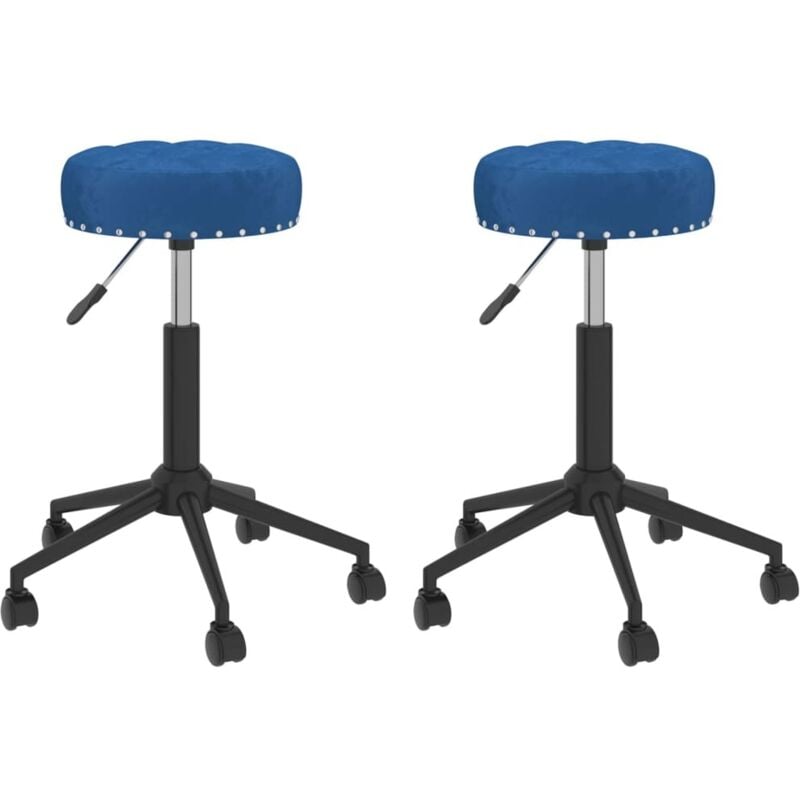 

vidaXL Sillas de comedor giratorias 2 unidades terciopelo azul - Azul