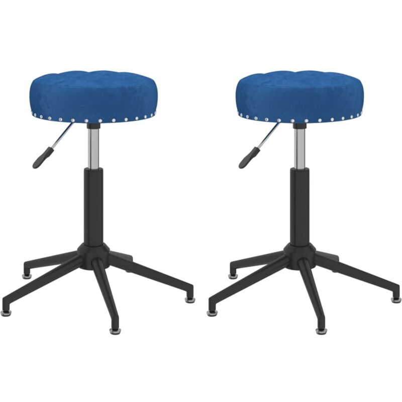 

vidaXL Sillas de comedor giratorias 2 unidades terciopelo azul - Azul