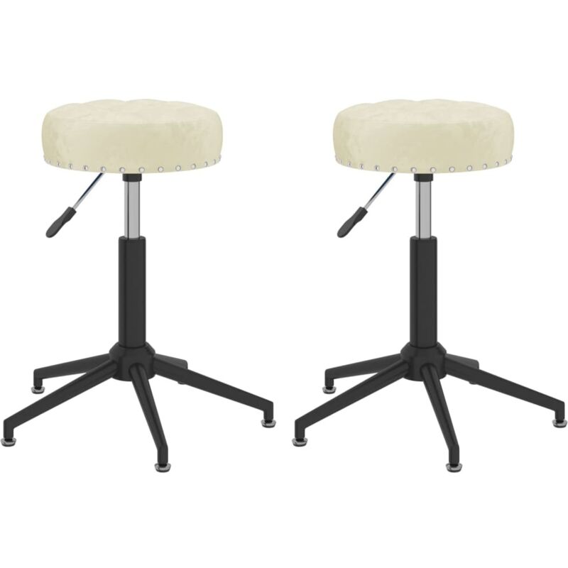 

vidaXL Sillas de comedor giratorias 2 unidades terciopelo crema - Crema
