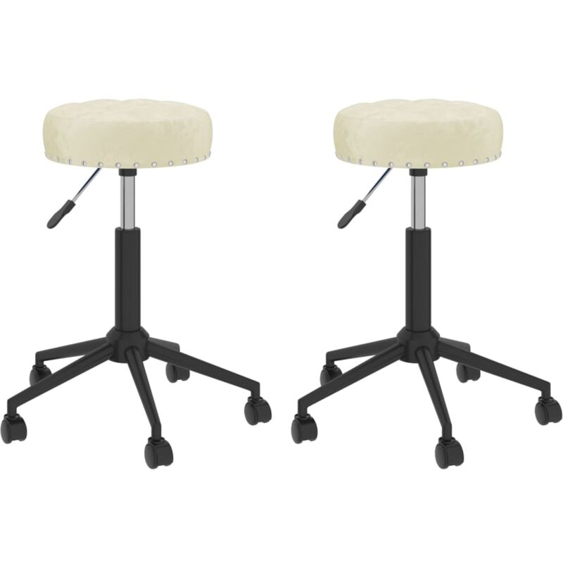 

vidaXL Sillas de comedor giratorias 2 unidades terciopelo crema - Crema