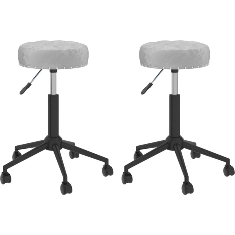 

vidaXL Sillas de comedor giratorias 2 unidades terciopelo gris - Gris