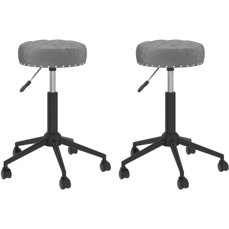 

vidaXL Sillas de comedor giratorias 2 unidades terciopelo gris oscuro - Gris