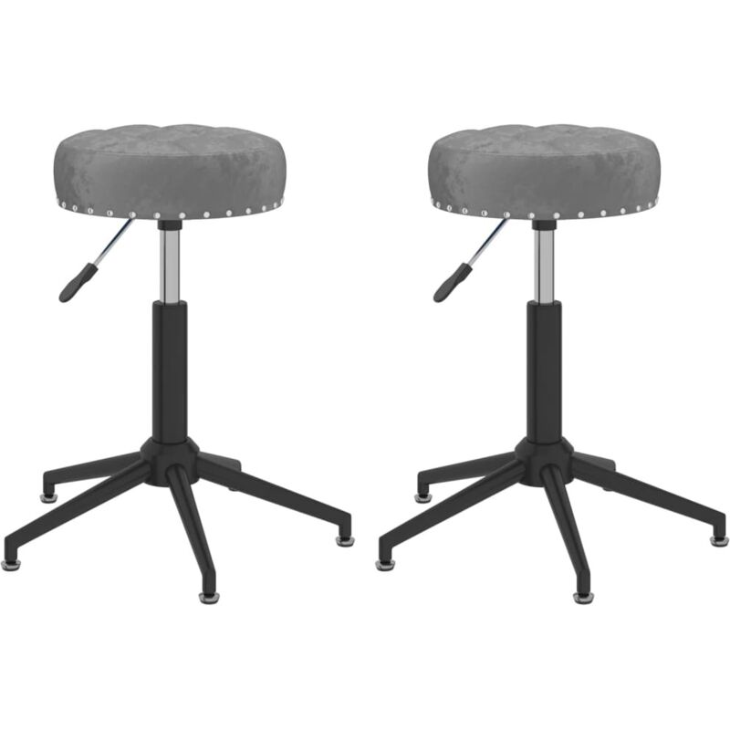 

vidaXL Sillas de comedor giratorias 2 unidades terciopelo gris oscuro - Gris