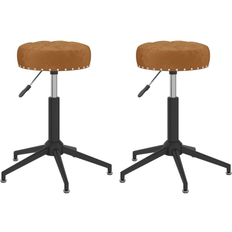 

vidaXL Sillas de comedor giratorias 2 unidades terciopelo marrón - Marrón