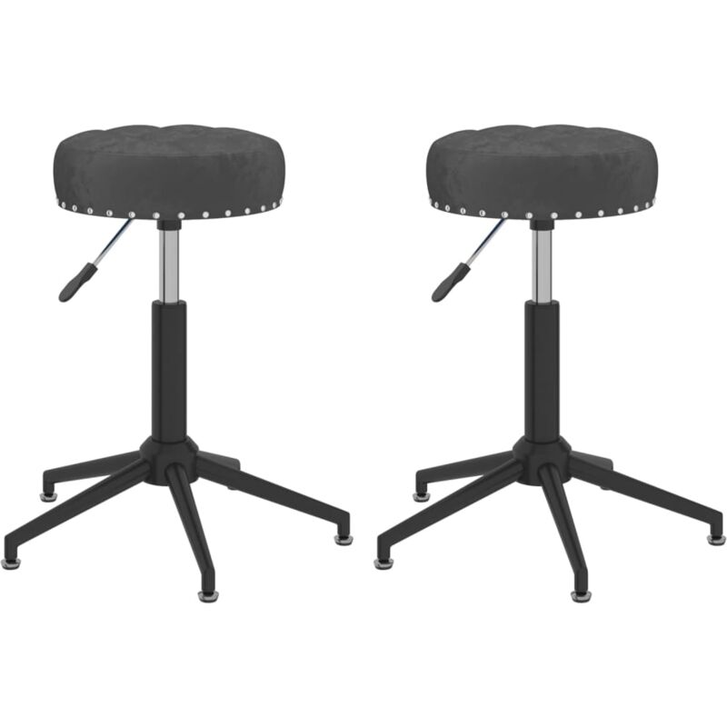 

vidaXL Sillas de comedor giratorias 2 unidades terciopelo negro - Negro