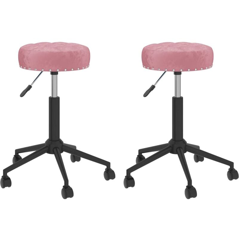 

vidaXL Sillas de comedor giratorias 2 unidades terciopelo rosa - Rosa