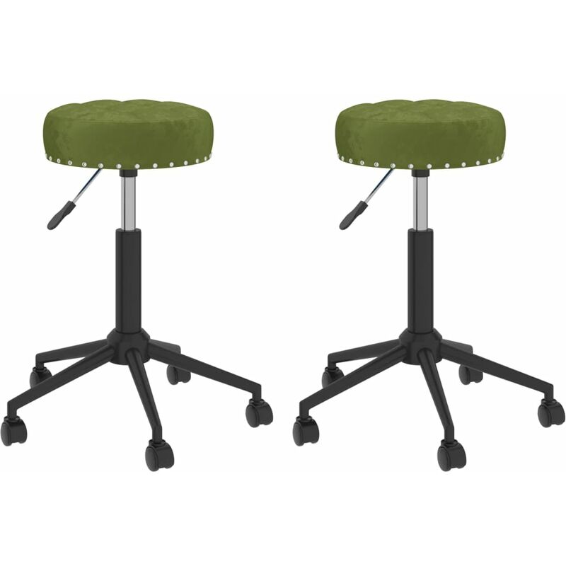 

vidaXL Sillas de comedor giratorias 2 unidades terciopelo verde claro - Verde
