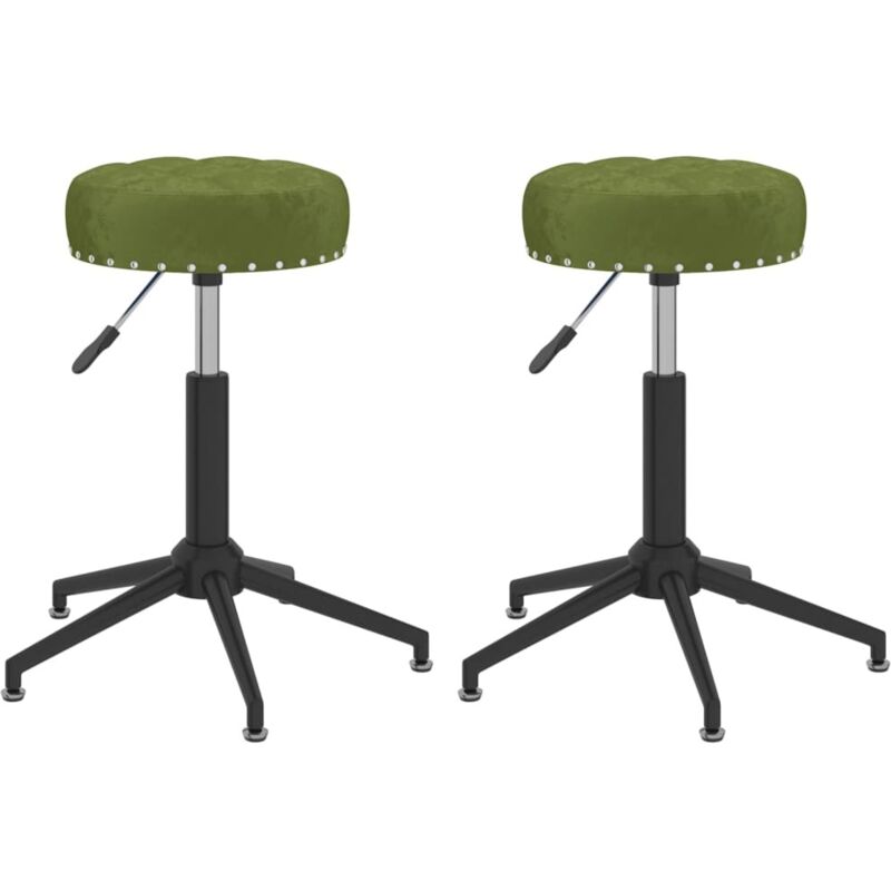 

vidaXL Sillas de comedor giratorias 2 unidades terciopelo verde claro - Verde