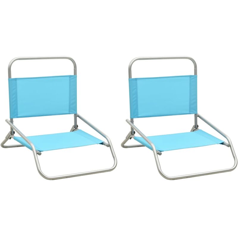 

vidaXL Sillas de playa plegables 2 unidades tela turquesa - Turquesa