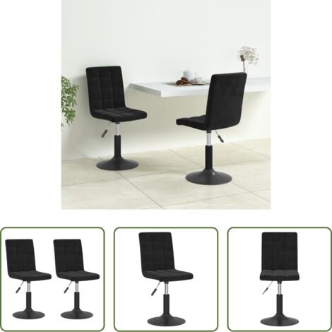 vidaXL Sillas de salón -  Sillas de comedor giratorias 2 uds terciopelo negro