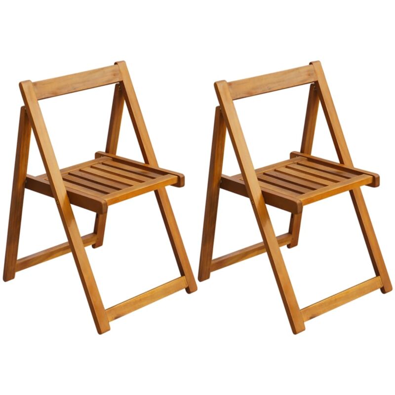 

vidaXL Sillas plegables de jardín 2 unidades madera de acacia maciza - Marrón