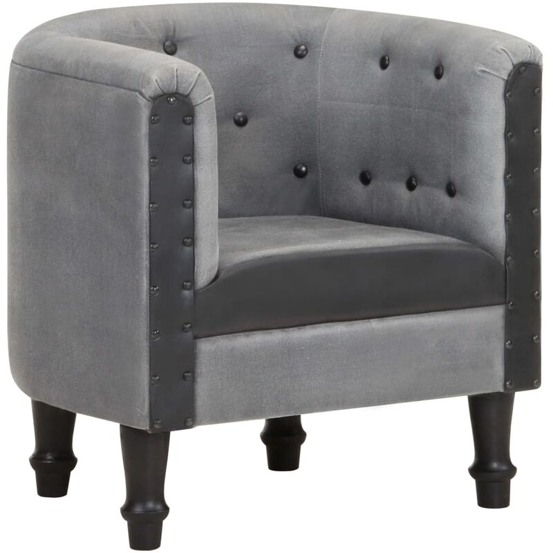 

Sillón cúbico de cuero auténtico y madera maciza mango negro - Negro - Vidaxl