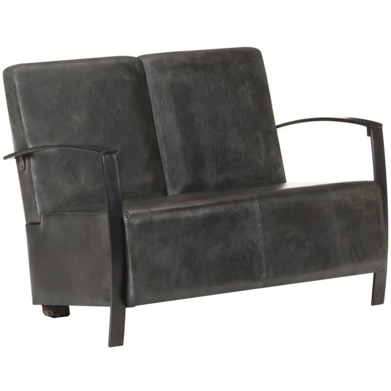 

Sillón de cuero auténtico gris 2 plazas envejecido - Gris - Vidaxl