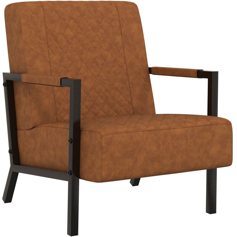 

Sillón de cuero sintético marrón mate - Marrón - Vidaxl