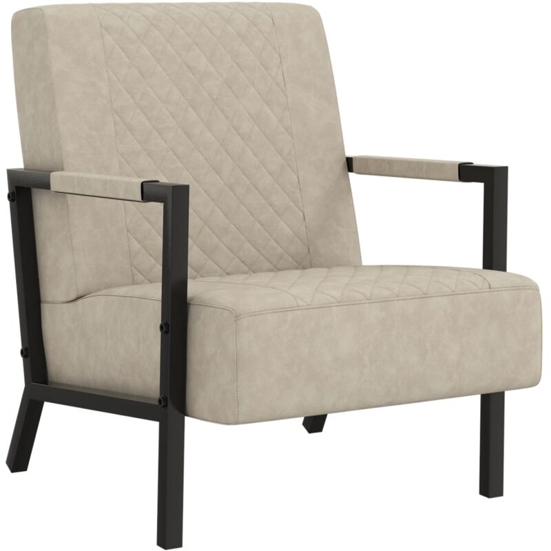 

Sillón de cuero sintético gris claro - Gris - Vidaxl