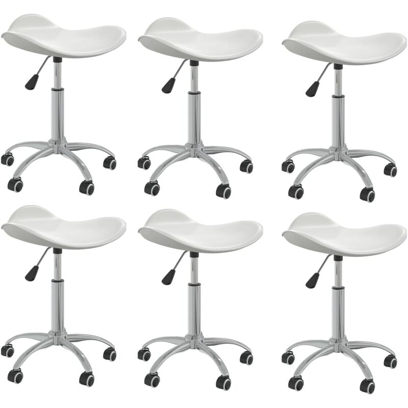 

Sillas de comedor giratorias cuero sintético 6 unidades blanco - Blanco - Vidaxl