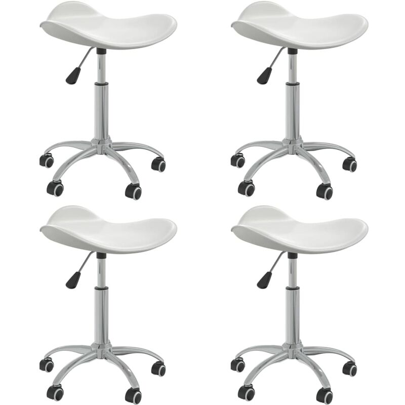 

vidaXL Sillas de comedor giratorias cuero sintético 4 unidades blanco - Blanco