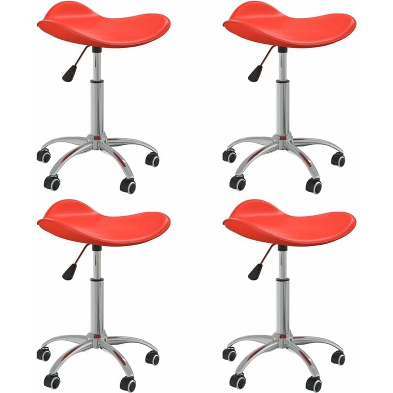 

vidaXL Sillas de comedor giratorias cuero sintético 4 unidades rojo - Rojo