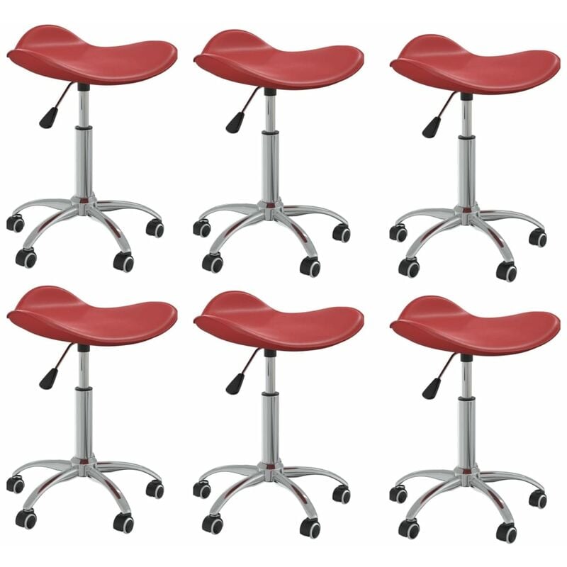 

Sillas de comedor giratorias cuero sintético 6 unidades rojo tint - Rojo - Vidaxl