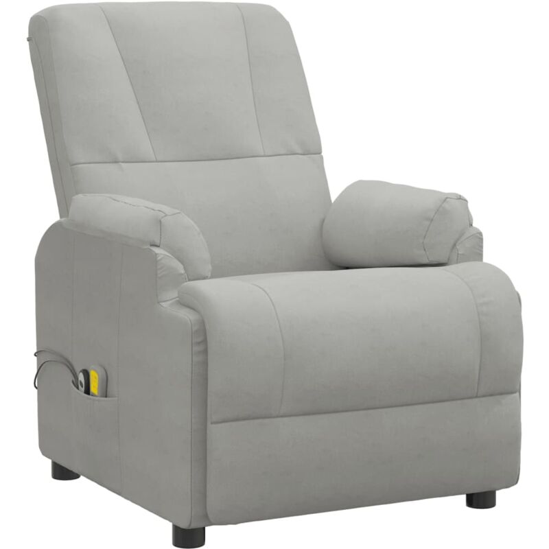 

Sillón de masaje eléctrico piel de ante sintética gris claro - Gris - Vidaxl