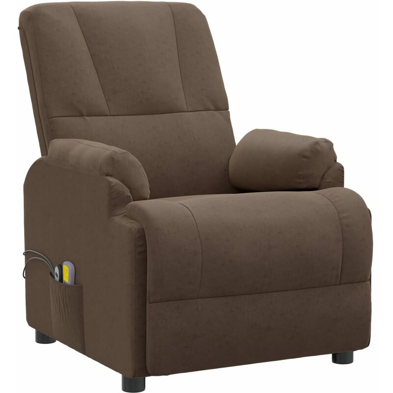 

Sillón de masaje eléctrico piel de ante sintético marrón - Marrón - Vidaxl