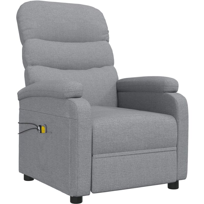 

Sillón de masaje eléctrico y reclinable de tela gris claro - Gris - Vidaxl