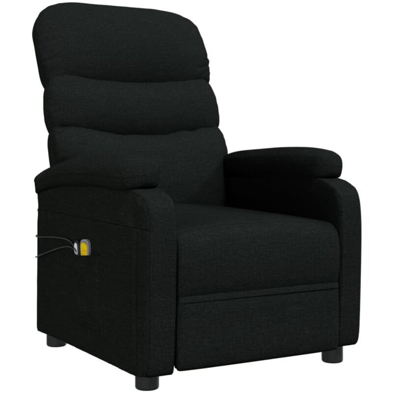 

Sillón de masaje eléctrico y reclinable de tela negro - Negro - Vidaxl