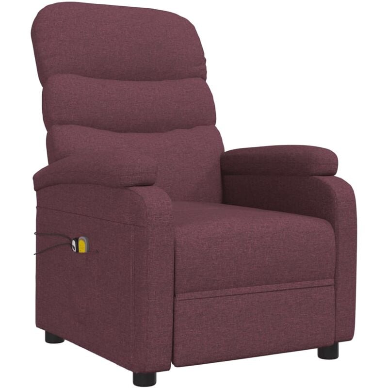 

Sillón de masaje eléctrico y reclinable de tela morado - Púrpura - Vidaxl