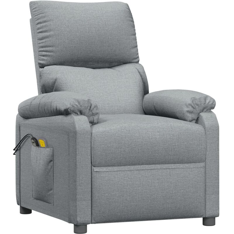 

Sillón de masaje eléctrico y reclinable tela gris claro - Gris - Vidaxl