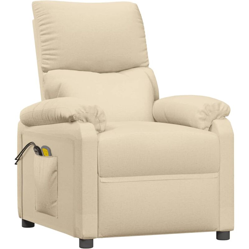 

Sillón de masaje eléctrico y reclinable tela crema - Crema - Vidaxl