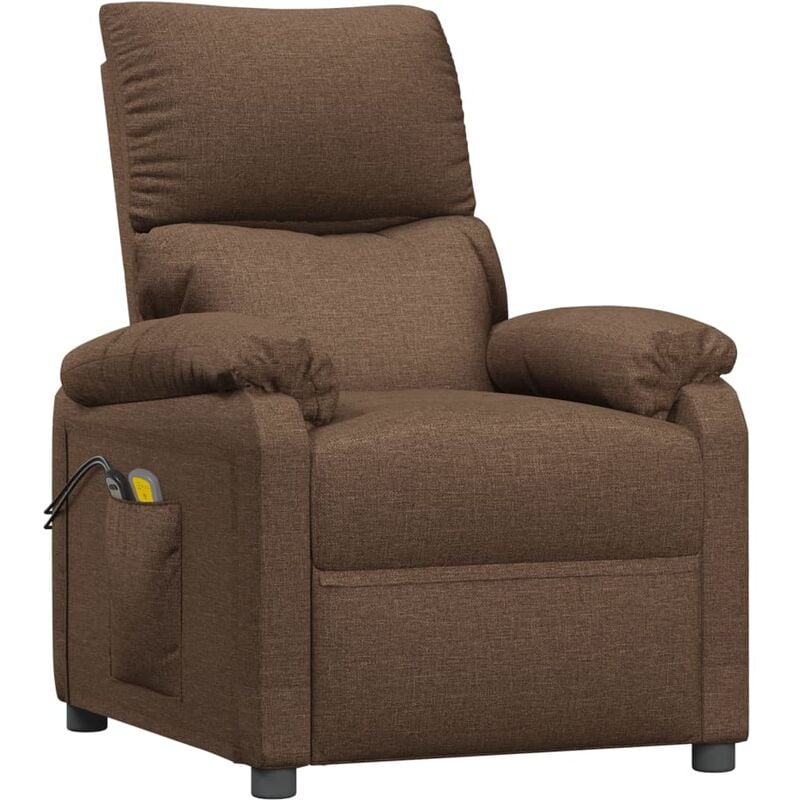 

Sillón de masaje eléctrico y reclinable tela marrón - Marrón - Vidaxl
