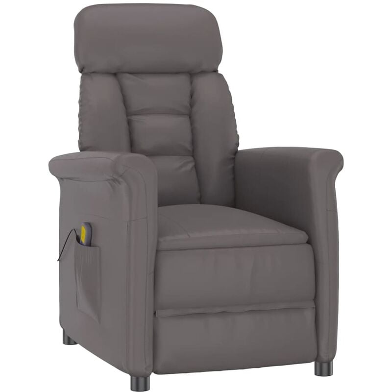 

Sillón de masaje reclinable cuero sintético gris - Gris - Vidaxl
