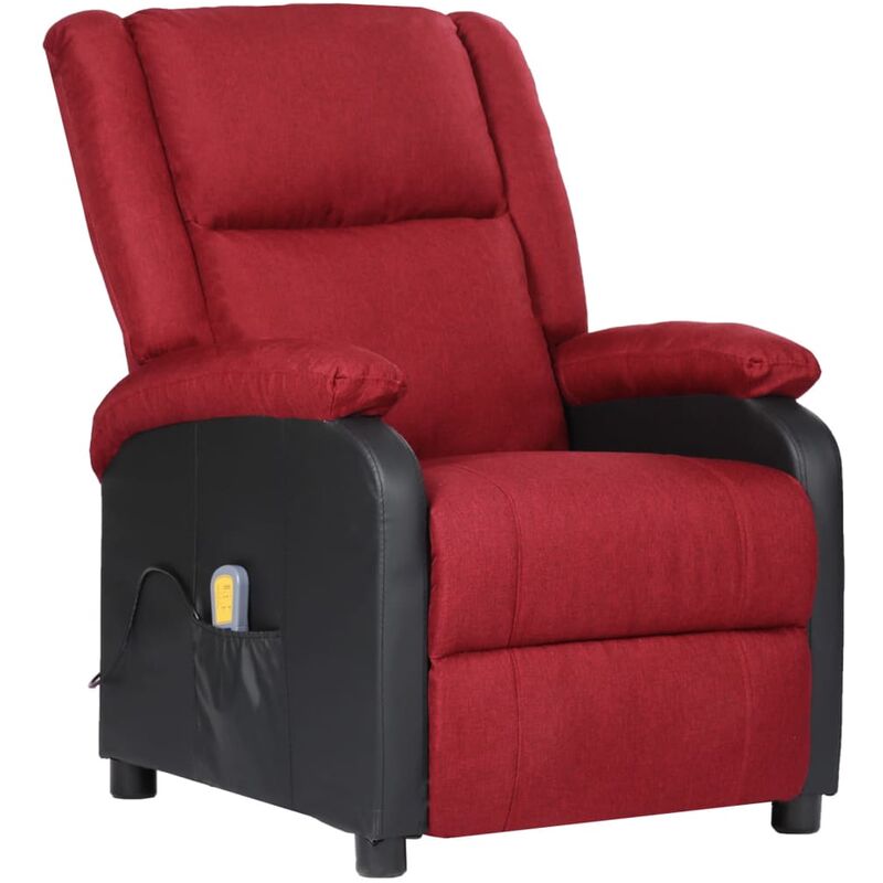 

Sillón de masaje reclinable cuero sintético y tela rojo vino - Rojo - Vidaxl