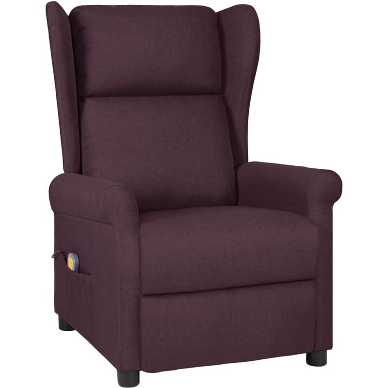 

Sillón de masaje reclinable de tela morado - Púrpura - Vidaxl