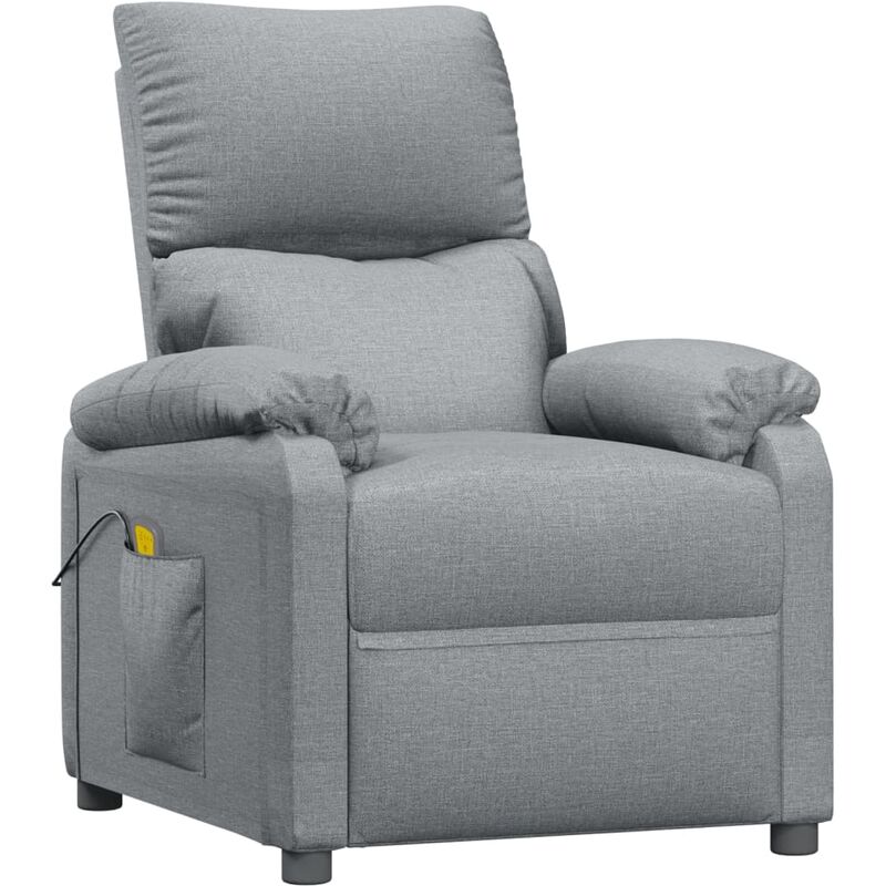 

Sillón de Masaje Reclinable de Tela Gris Claro - Gris - Vidaxl