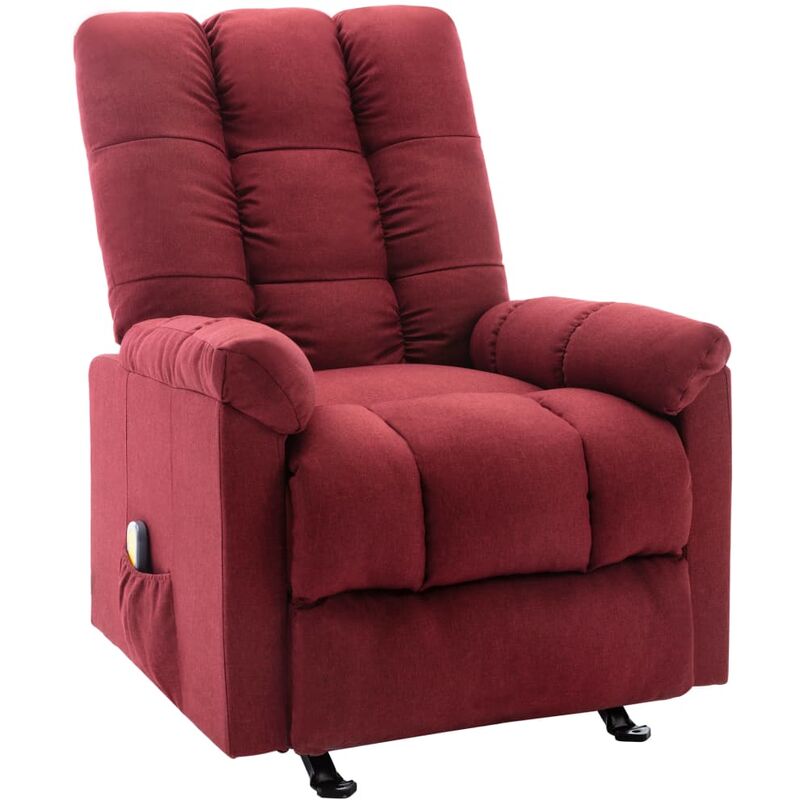 

Sillón de Masaje Reclinable de Tela Rojo Tinto - Rojo - Vidaxl