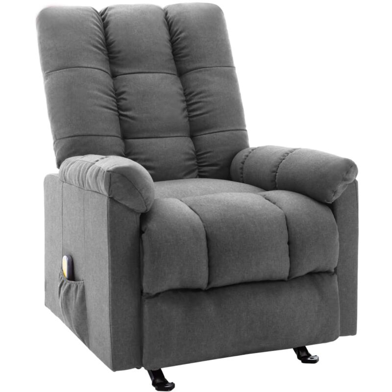 

Sillón de Masaje Reclinable de Tela Gris Claro - Gris - Vidaxl