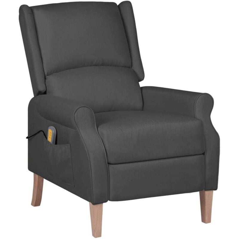 

Sillón de masaje reclinable de tela gris oscuro - Gris - Vidaxl