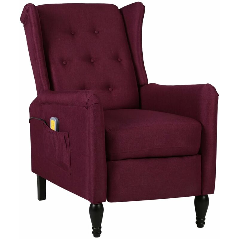 

Sillón de masaje reclinable de tela morado - Púrpura - Vidaxl