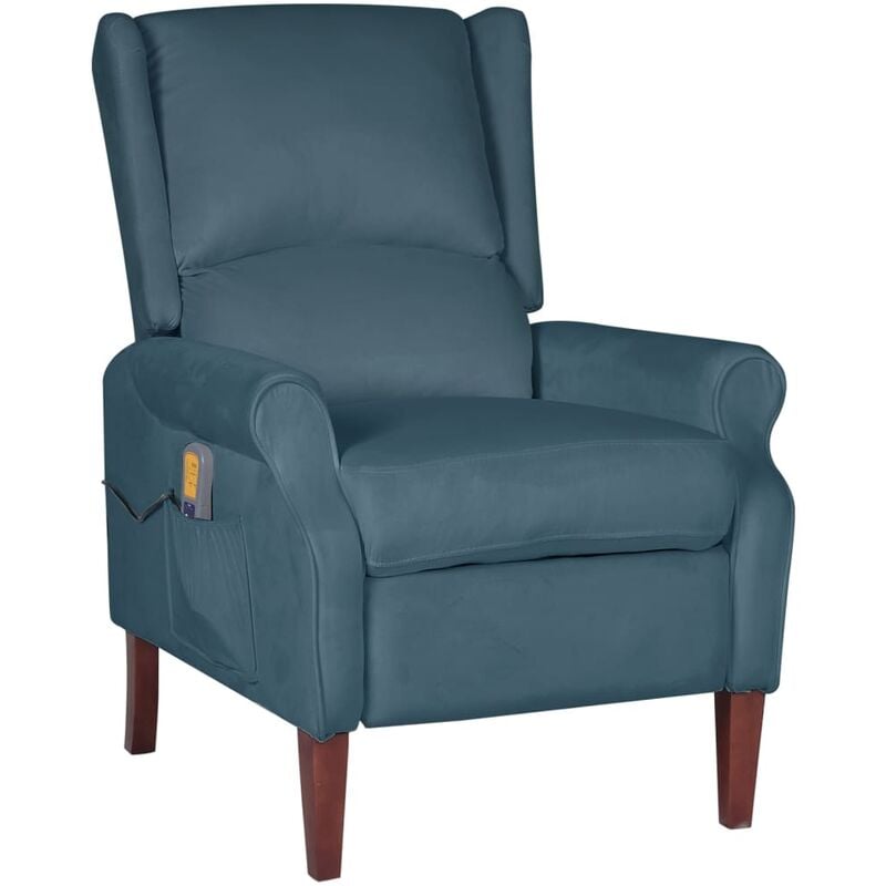 

Sillón de masaje reclinable de terciopelo azul - Azul - Vidaxl