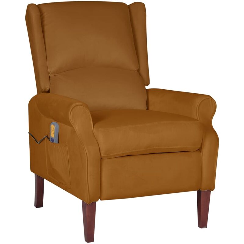 

Sillón de masaje reclinable de terciopelo marrón - Marrón - Vidaxl