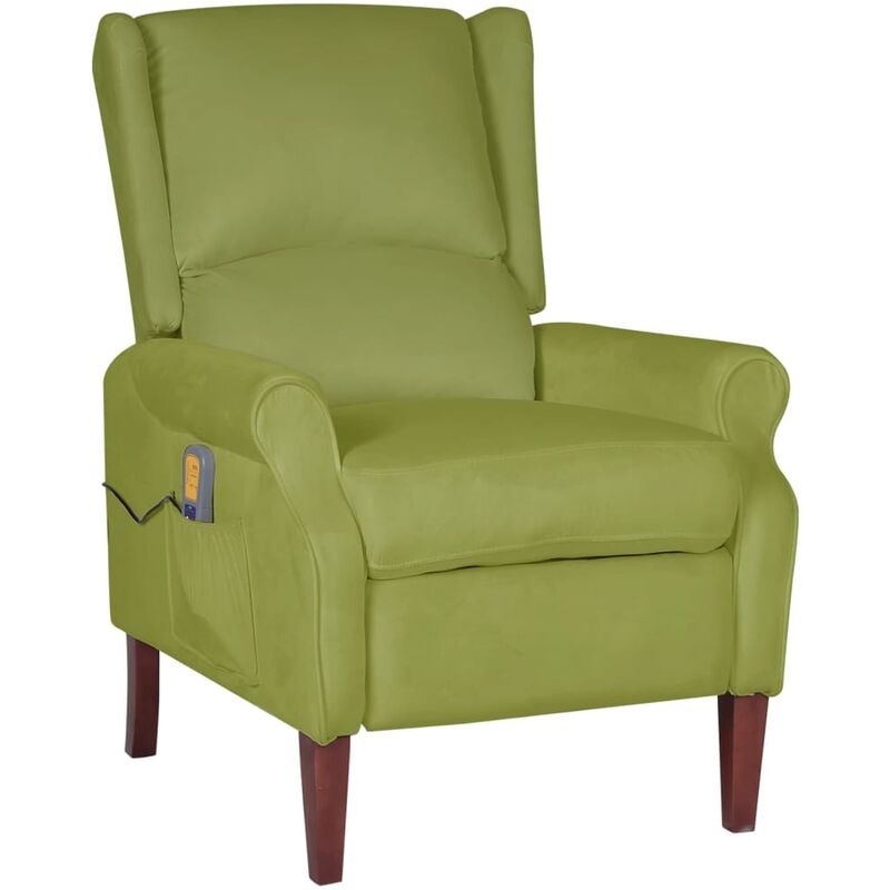 

Sillón de masaje reclinable de terciopelo verde claro - Verde - Vidaxl