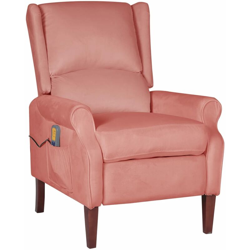 

Sillón de masaje reclinable de terciopelo rosa - Rosa - Vidaxl