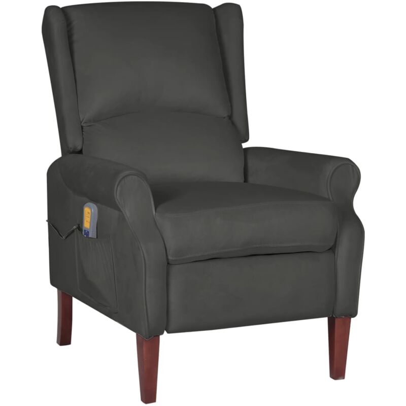 

Sillón de masaje reclinable de terciopelo gris oscuro - Gris - Vidaxl