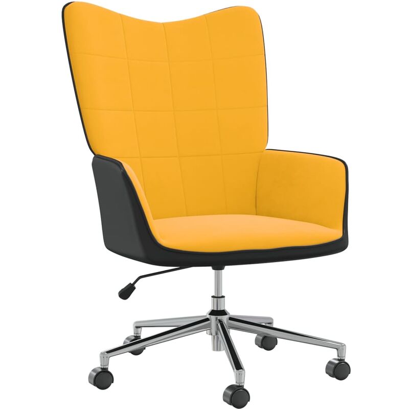 

Sillón de relajación terciopelo amarillo mostaza y PVC - Amarillo - Vidaxl