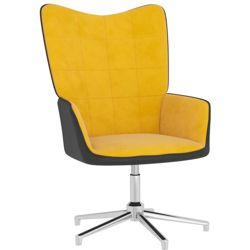 

Sillón de relajación terciopelo amarillo mostaza y PVC - Amarillo - Vidaxl