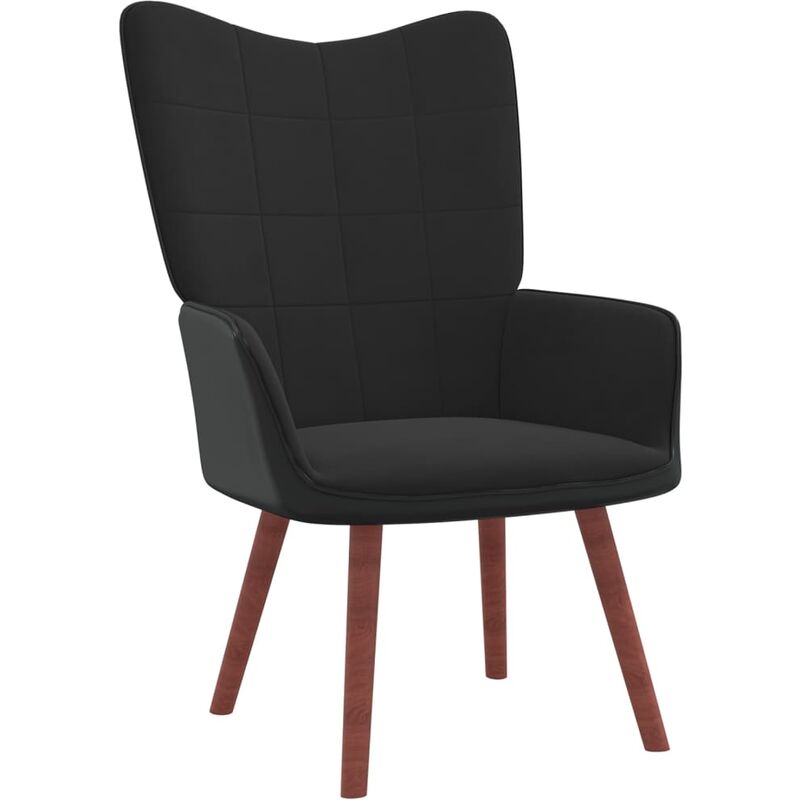

Silla de relajación terciopelo y PVC de negro - Negro - Vidaxl